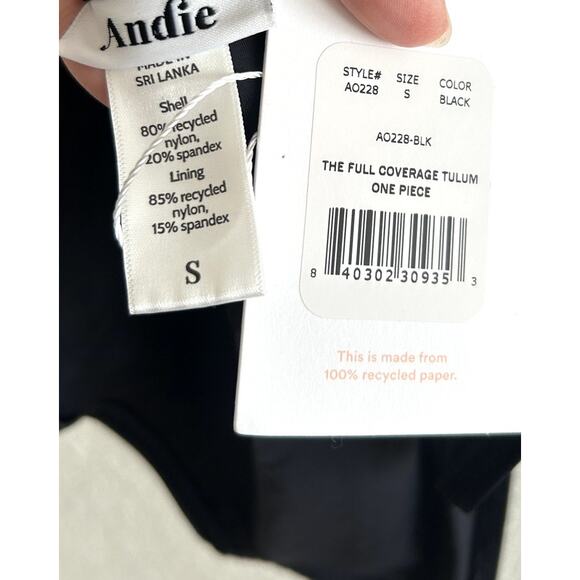Andie Swim The Full Coverage Tulum One Piece in Black S NWT - Picture 5 of 7